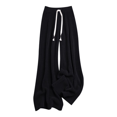 加绒裤子女秋冬款垂感女裤休闲裤