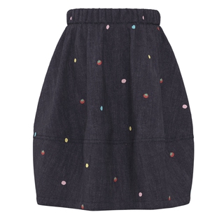 【新品】papa爬爬秋季女童裙子透气舒适绣花复古甜美可爱花苞裙