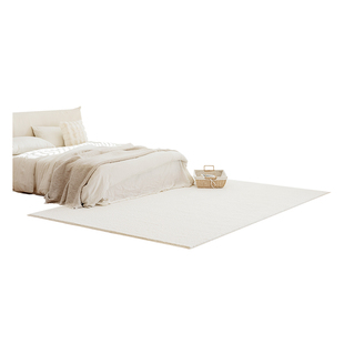 奶油风长毛地毯纯色白色20mm特厚毛绒地垫客厅卧室床边飘窗垫定制