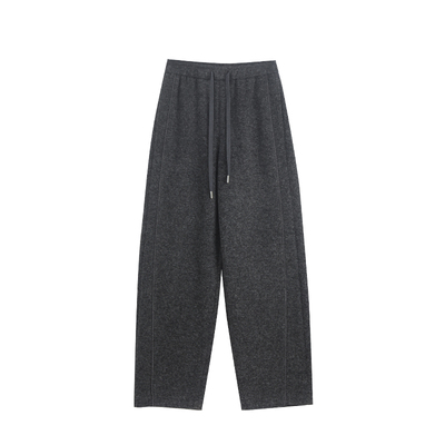 秋冬灰色加绒加厚弯刀裤女