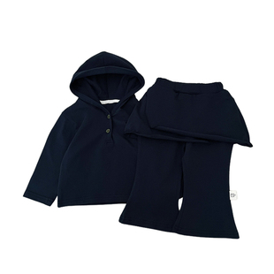 女宝宝春秋款连帽卫衣套装女童韩版休闲上衣婴儿洋气假两件裙裤子