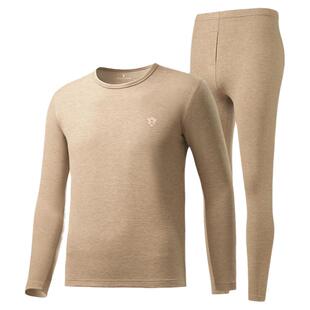 梦特娇青少年儿童羊绒蚕丝保暖内衣男大童德绒秋衣秋裤加绒套装冬