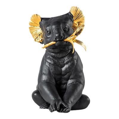 LLADRO雅致 考拉 黑金配色限量版居家摆件客厅装饰奢品乔迁礼物