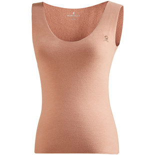 2件 梦特娇羊绒蚕丝保暖背心女无痕打底上衣加绒德绒发热内衣冬季