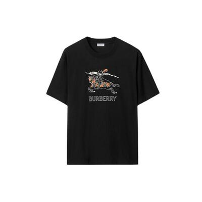 马术骑士徽标棉质T恤衫BURBERRY