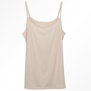 莫代尔内搭吊带背心女遮副乳无胸垫夏季薄款修身黑色白色打底衫