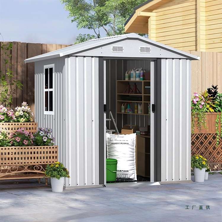 花园工具房户外庭院储物间简易房储物储物房可拆卸带窗室外杂物间