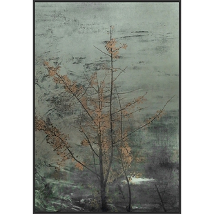 忒派《乔木》黄铜板蚀刻画办公室壁画设计师挂画复古树木高端挂画