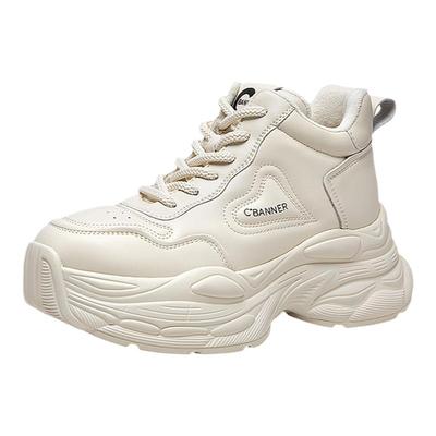 千百度厚底老爹鞋女款冬季加绒保暖增高机能时尚休闲运动鞋百搭