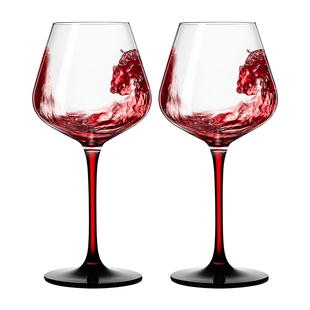 mumu正品 红领结勃艮第红酒杯高脚高档轻奢黑领结红杆醒酒器套装