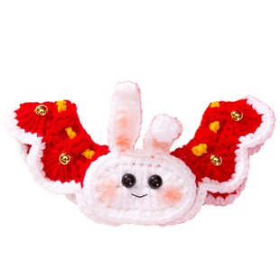 新年喜庆可爱猫咪项圈手工编织宠物小猫幼猫围脖针织装饰狗狗项链