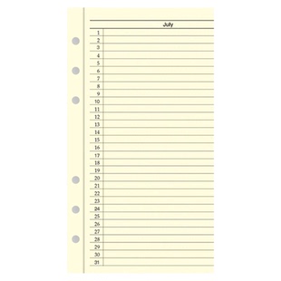 英国Filofax 自填日期A8 A7 A6 A5年计划页凑折式内页替芯活页本内芯无日期M5内页孔已打好