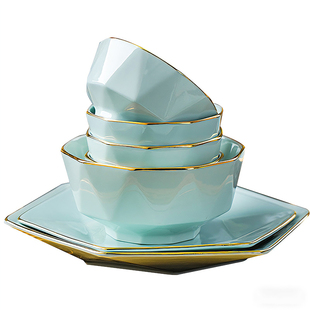 陶瓷碗家用2026新款高颜值釉下彩餐具饭碗汤碗泡面碗面碗轻奢碗碟