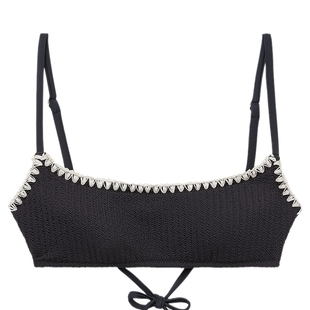 CALZEDONIA卡泽意袜夏季女海边度假褶皱撞色刺绣比基尼泳衣裤1851