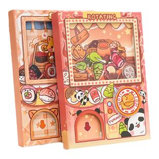 子亦彩色餐厅扭蛋机口袋本小本子高颜值手账本儿童亚克力笔记本解压火锅学生摇摇游戏女孩日记记事本文具礼物