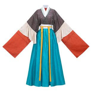 花朝记|典藏|复晋花月赋|其一:斓|晋制汉服荷叶边半袖破裙