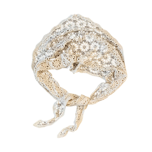 太阳花针织镂空三角巾屁帘女高级感叠穿半身裙帘时尚复古遮臀腰饰