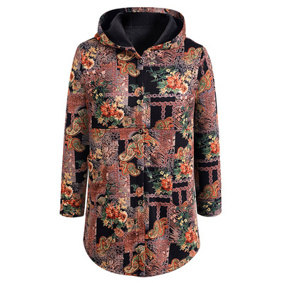 特体大码妈妈装冬装加绒加厚外套