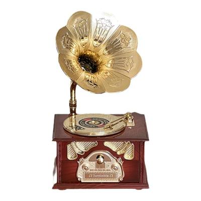 复古留声机音乐盒八音盒中古装饰生日新年礼物卧室桌面摆件道具