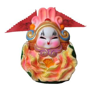 高档吉兔北京纪念品非遗泥彩塑兔儿爷手工泥人桌面摆件订婚