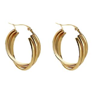 不掉色防过敏钛钢耳环女小众设计高级感百搭耳饰爆款轻奢耳圈耳扣