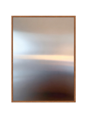 现代中古风木纹框磁吸金属装饰画