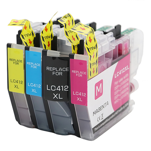 雄彩适用于兄弟Brother LC412XL LC412墨盒 MFC-J7100CDW MFC-J7300CDW 打印机耗材LC412BK黑彩色墨水盒