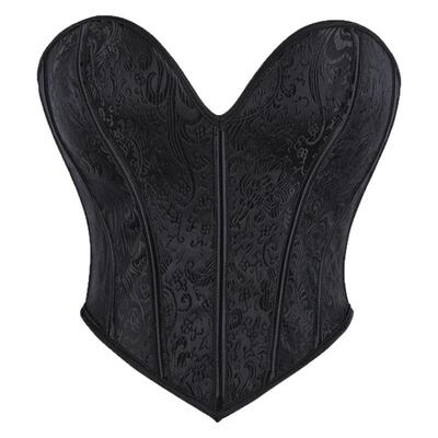 黑色提花女士抹胸聚拢宫廷塑身衣