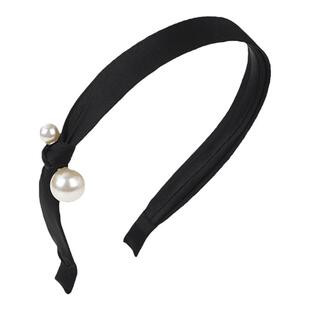 黑色珍珠发箍女士2026新款赫本风高颅顶压发头箍发卡日常外戴发捆