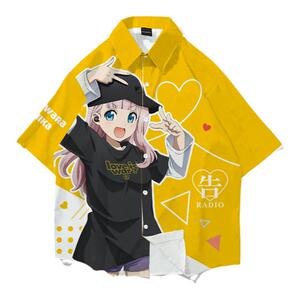 四宫辉夜藤原千花尖领短袖衬衫