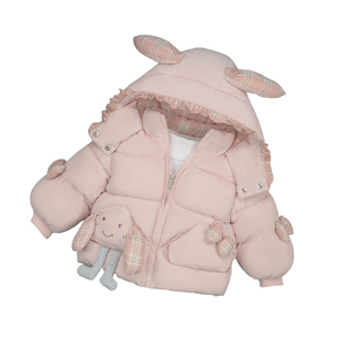 女童冬装棉衣外套2025新款洋气宝宝棉袄加绒加厚卡通小童羽绒棉服