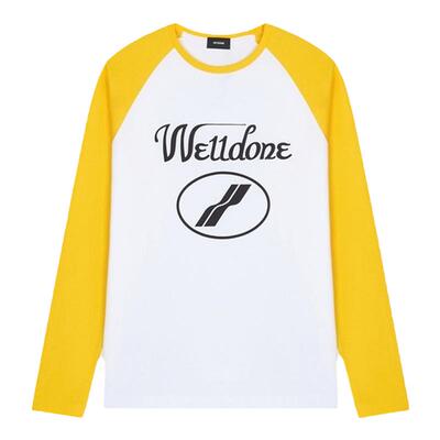 WE11DONE中性男女同款经典字母logo印花宽松长袖T恤