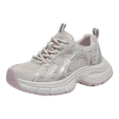 戈美其厚底增高老爹鞋女2025新款秋季网面透气小个子休闲运动女鞋