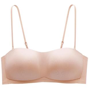 【小灵通】遐小胸防滑抹胸轻薄吊带文胸无钢圈胸罩美背无痕内衣女