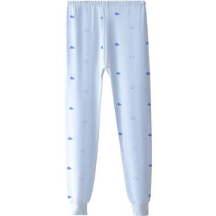 红豆青少年秋裤男款薄款初中高中学生纯棉男大童全棉胖男童保暖裤