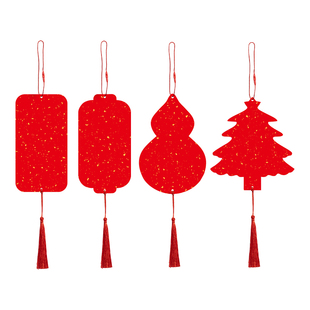 善琏湖笔2026马年洒金小福卡挂件书画纸毛笔书法空白手写文创装饰红色对联纸硬卡纸红纸创意自写专用DIY套装