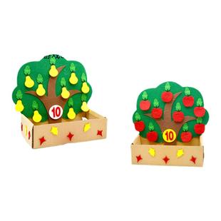 布好玩摘水果幼儿园中班益智区儿童学习数学字数物对应早教玩具