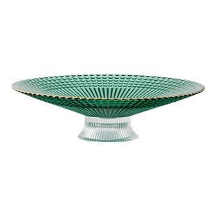 玻璃高脚果盘家用高档轻奢水果盘客厅茶几精致零食盘高级感蛋糕盘