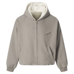 万有引力博物馆 毛绒内里连帽棉服女冬季宽松棉袄中性风棉衣外套