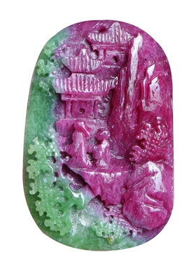 挂坠吊坠猫眼男女缅甸红绿宝