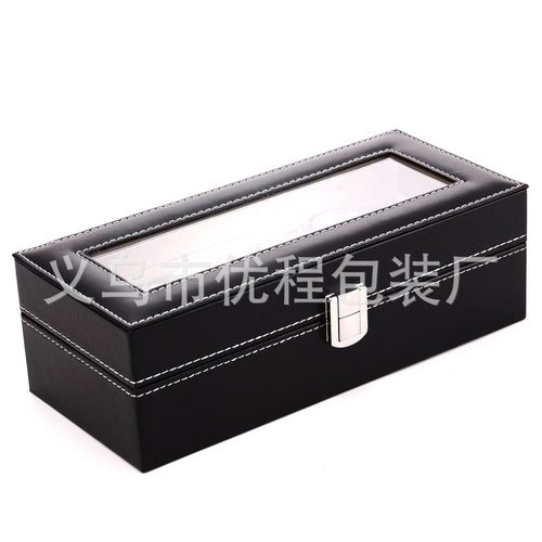 现货批发pu皮革5位手表包装盒翻盖木质手表盒子手表手表收纳盒盒