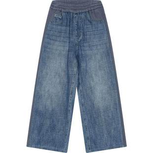 [牛仔新款]蓬马大童长裤子棉质拼接25秋装男女儿童pomme de terre