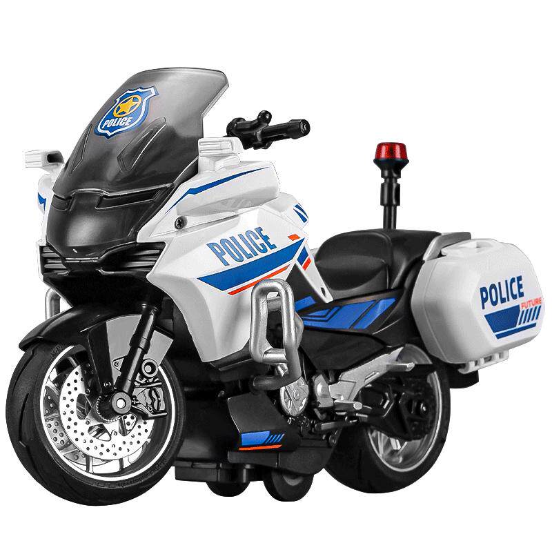 大号1:10国宾摩托车模型铁骑警车玩具仿真合金机车男孩110警察车