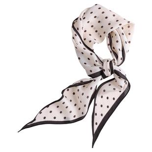 三角波点赫本风复古真丝羊毛长条丝巾洋气系脖领巾女绑包绑发发带