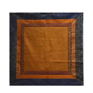 藏式酒店民宿深色带暗纹土黄素色方形办公居家桌垫供佛桌布可定做