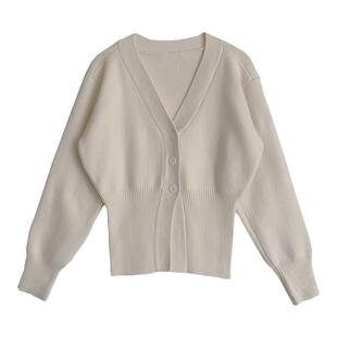 美式气质深V加厚收腰开衫潮流街拍设计师款显瘦针织衫上衣外套女