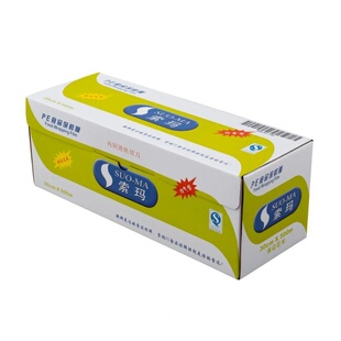 SUOMA索玛 PE保鲜膜厨房家用商用带切割盒装 大卷 W30cm*L500m