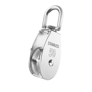 304不锈钢滑轮钢丝绳U型吊环起重滑轮定滑轮单双轮子吊钩省力工具