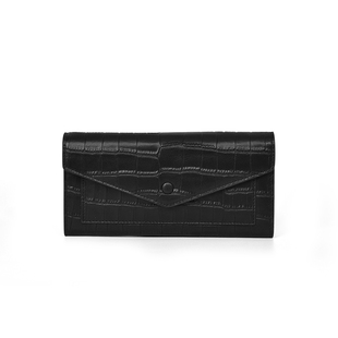 黑色真皮长款钱包女士精致高档2025新款小众妈妈皮夹薄款气质钱夹