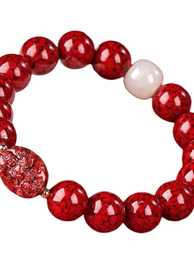 吉照堂原矿晶体朱砂本命佛手串